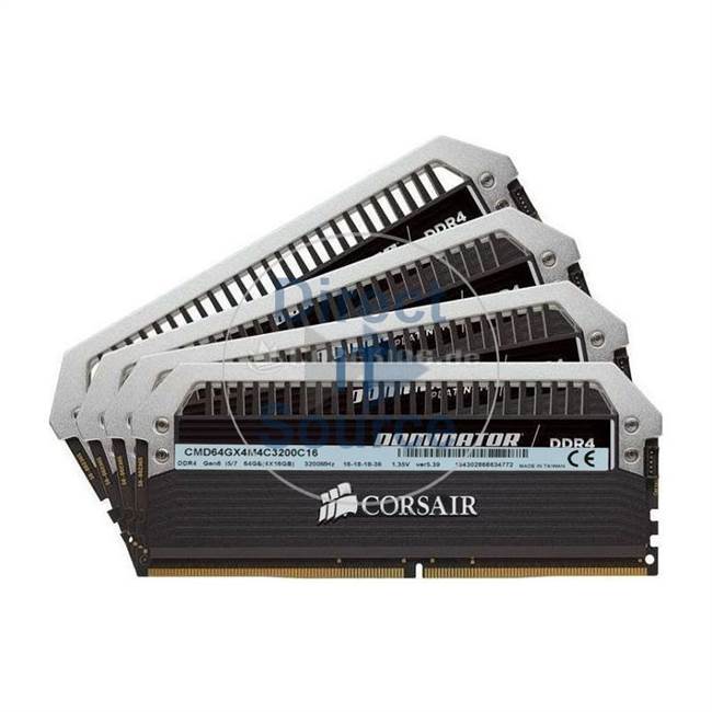 Corsair CMD64GX4M4C3200C16 - 64GB 4x16GB DDR4 PC4-25600 Non-ECC Unbuffered 288-Pins Memory