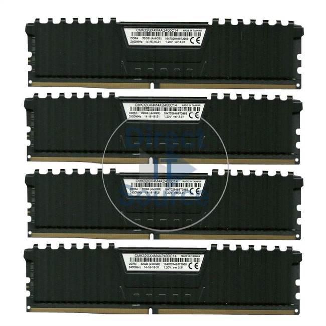 Corsair CMK32GX4M4A2400C14 - 32GB 4x8GB DDR4 PC4-19200 Non-ECC Unbuffered 288-Pins Memory