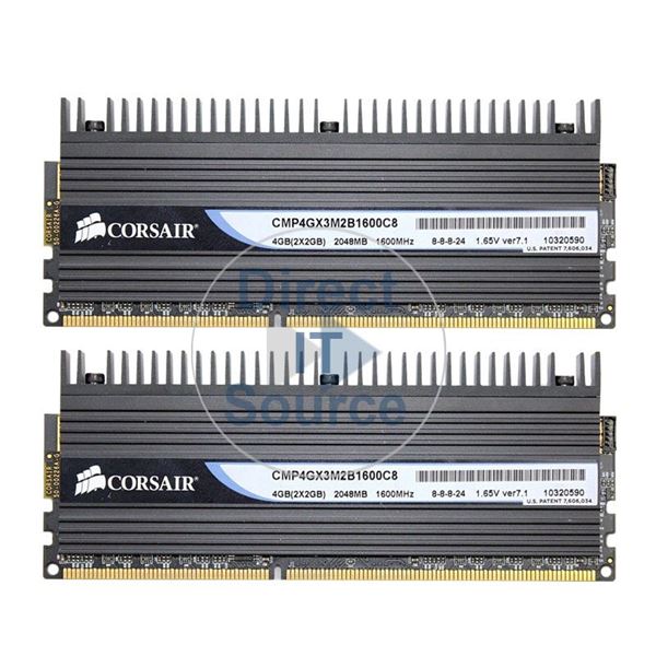 Corsair CMP4GX3M2B1600C8 - 4GB 2x2GB DDR3 PC3-12800 Non-ECC Unbuffered 240-Pins Memory
