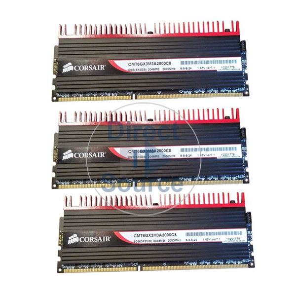 Corsair CMT6GX3M3A2000C8 - 6GB 3x2GB DDR3 PC3-16000 240-Pins Memory