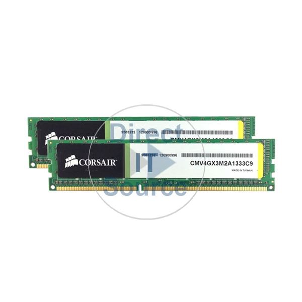 Corsair CMV4GX3M2A1333C9 - 4GB 2x2GB DDR3 PC3-10600 Non-ECC Unbuffered 240-Pins Memory