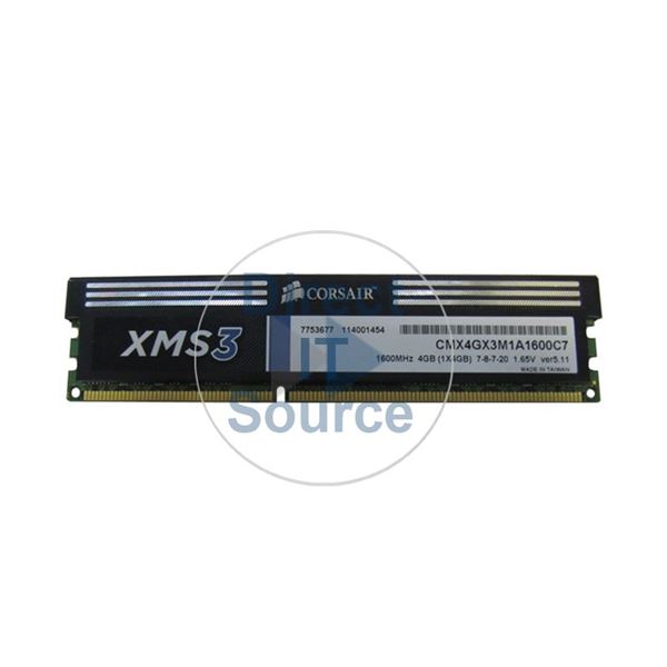 Corsair CMX4GX3M1A1600C7 - 4GB DDR3 PC3-12800 240-Pins Memory