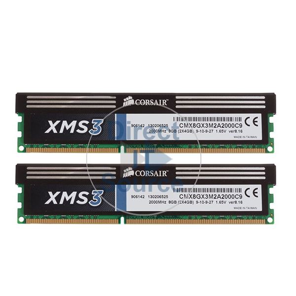 Corsair CMX8GX3M2A2000C9 - 8GB 2x4GB DDR3 PC3-16000 Non-ECC Unbuffered 240-Pins Memory
