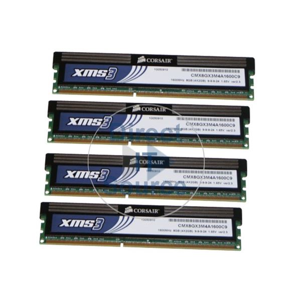 Corsair CMX8GX3M4A1600C9 - 8GB 4x2GB DDR3 PC3-12800 Non-ECC Unbuffered 240-Pins Memory