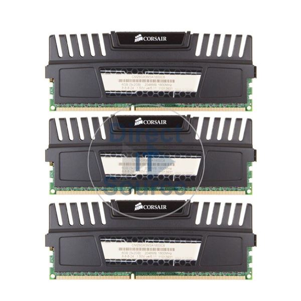 Corsair CMZ6GX3M3A1600C8 - 6GB 3x2GB DDR3 PC3-12800 240-Pins Memory