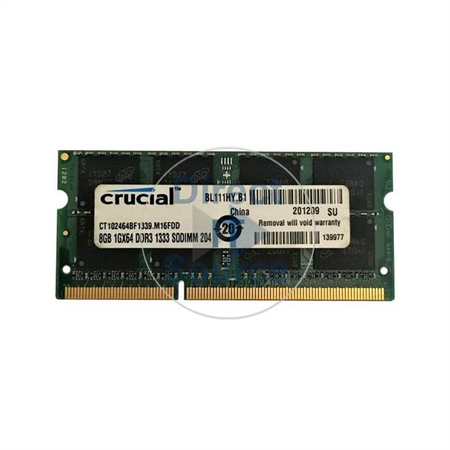 Crucial CT102464BF1339.M16FDD - 8GB DDR3 PC3-10600 204-Pins Memory
