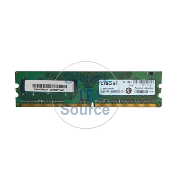 Crucial CT12864AA800.8FHZ - 1GB DDR2 PC2-6400 240-Pins Memory