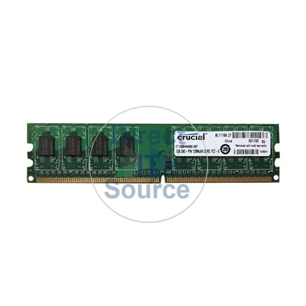Crucial CT12864AA800.K8F - 1GB DDR2 PC2-6400 Non-ECC Unbuffered 240-Pins Memory