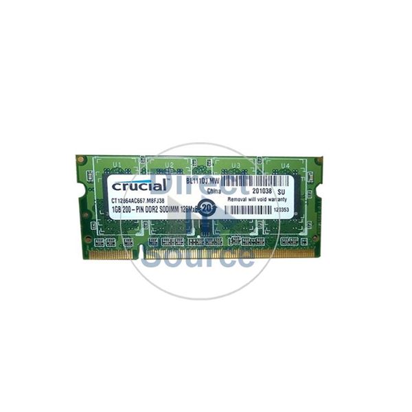 Crucial CT12864AC667.M8FJ38 - 1GB DDR2 PC2-5300 Non-ECC Unbuffered 200-Pins Memory