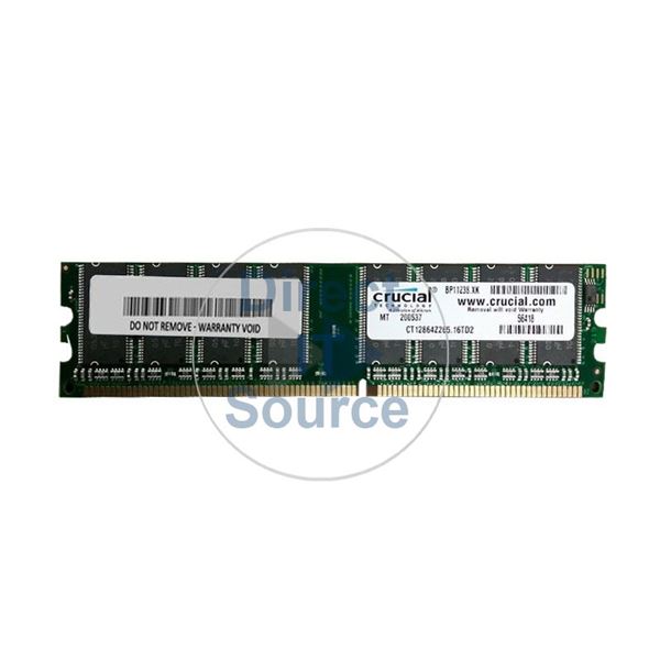 Crucial CT12864Z265.16TD2 - 1GB DDR Non-ECC Unbuffered 184-Pins Memory