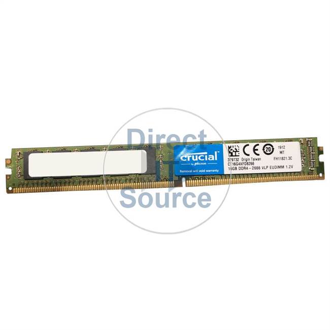 Crucial CT16G4XFD8266 - 16GB DDR4 - VLP PC4-21300 ECC Unbuffered Memory