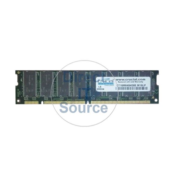 Crucial CT16M64S4D8E.M16LP - 128MB SDRAM PC-100 168-Pins Memory