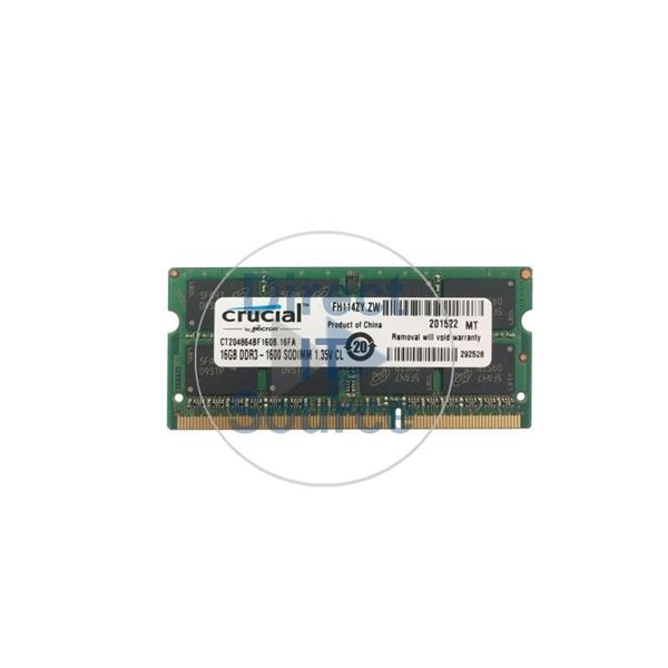 Crucial CT204864BF160B.16FA - 16GB DDR3 PC3-12800 Non-ECC Unbuffered 204-Pins Memory