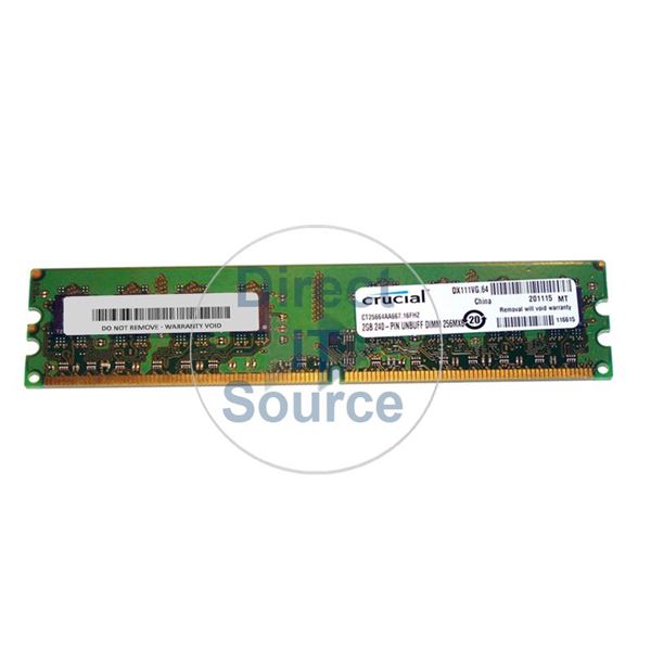 Crucial CT25664AA667.16FHZ - 2GB DDR2 PC2-5300 Non-ECC Unbuffered 240-Pins Memory