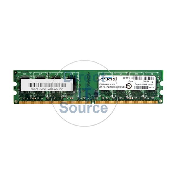 Crucial CT25664AA667.M16FG - 2GB DDR2 PC2-5300 Non-ECC Unbuffered 240-Pins Memory