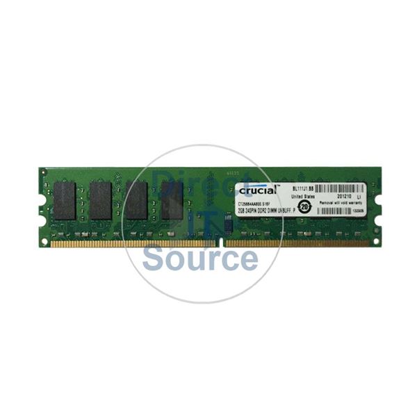 Crucial CT25664AA800.S16F - 2GB DDR2 PC2-6400 240-Pins Memory