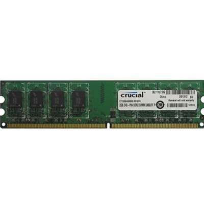 Crucial CT25664AA800.M16FH - 2GB DDR2 SDRAM 800 PC2-6400 Non-ECC Unbuffered CL6 240 Pin Memory