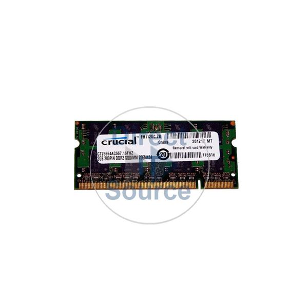 Crucial CT25664AC667.16FHZ - 2GB DDR2 PC2-5300 Non-ECC Unbuffered 200-Pins Memory