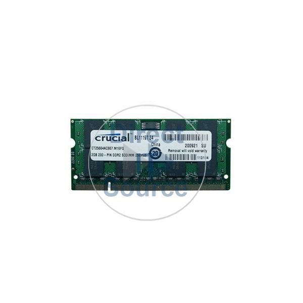 Crucial CT25664AC667.M16FG - 2GB DDR2 PC2-5300 Non-ECC Unbuffered 200-Pins Memory