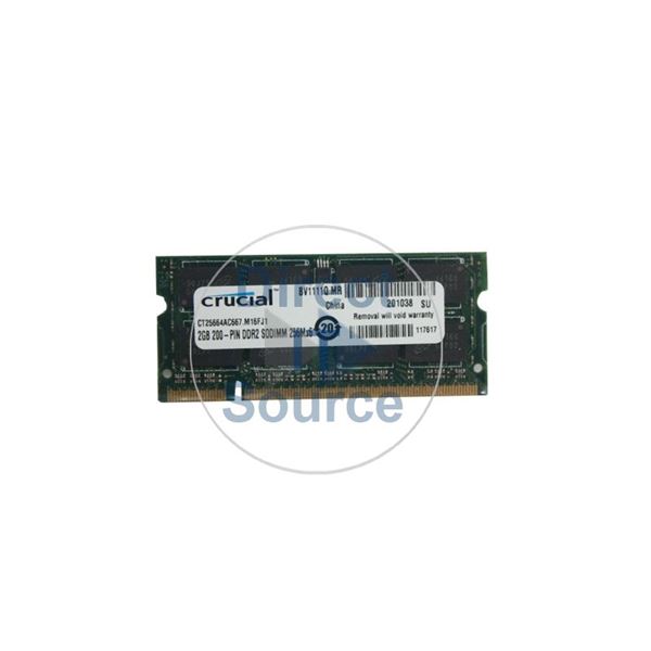 Crucial CT25664AC667.M16FJ1 - 2GB DDR2 PC2-5300 Non-ECC Unbuffered 200-Pins Memory