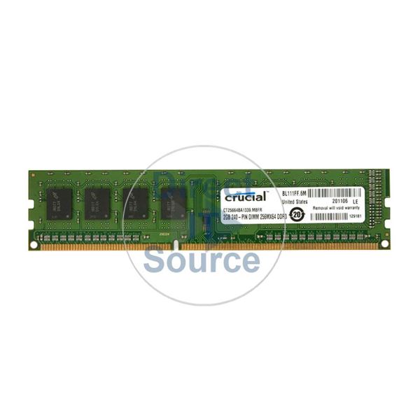 Crucial CT25664BA1339 - 2GB DDR3 PC3-10600 Non-ECC Unbuffered 240-Pins Memory