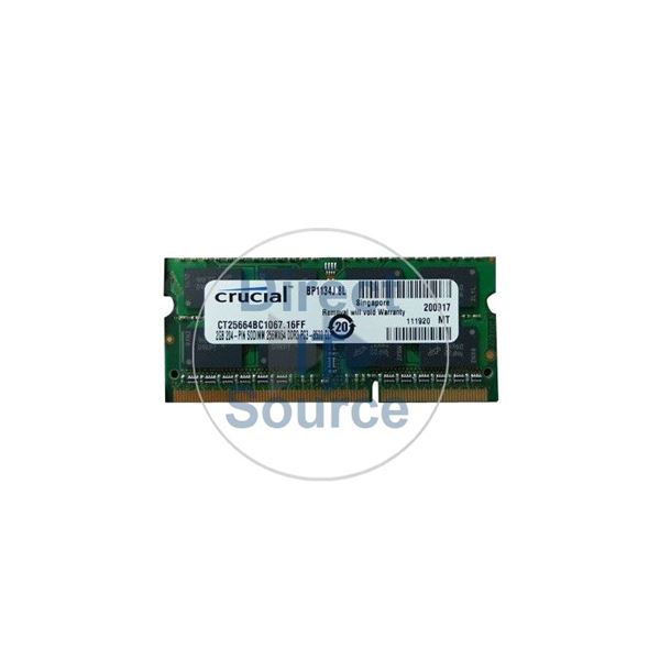 Crucial CT25664BC1067.16FF - 2GB DDR3 PC3-8500 204-Pins Memory