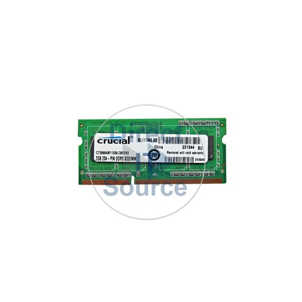 Crucial CT25664BF1339.C8FER2 - 2GB DDR3 PC3-10600 Non-ECC Unbuffered 204-Pins Memory