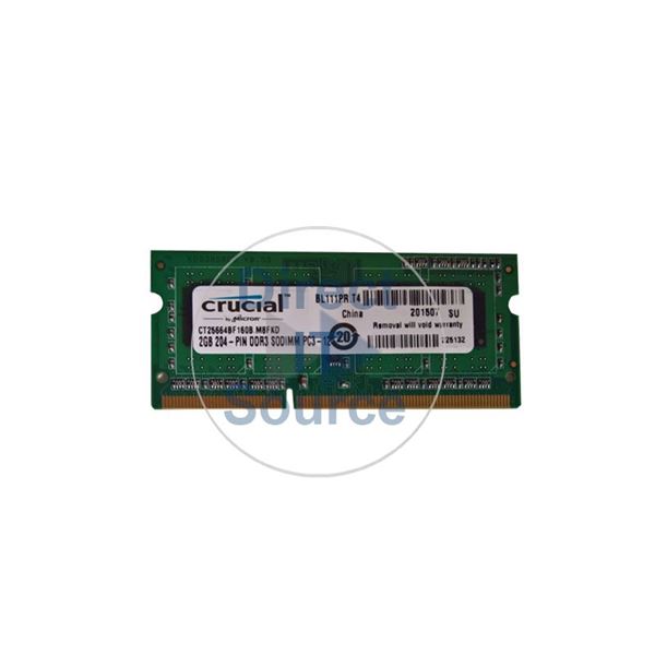 Crucial CT25664BF160B.M8FKD - 2GB DDR3 PC3-12800 Non-ECC Unbuffered 204-Pins Memory