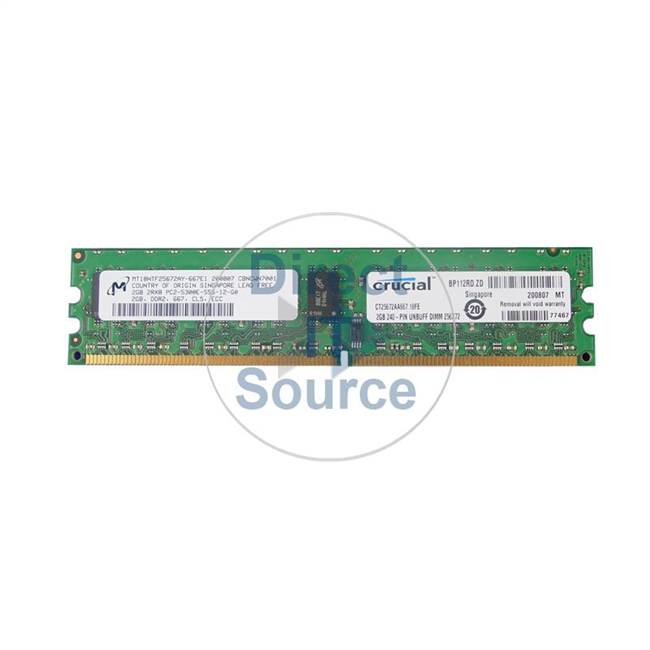 Crucial CT25672AA667.18FE - 2GB DDR2 PC2-5300 ECC Unbuffered 240-Pins Memory