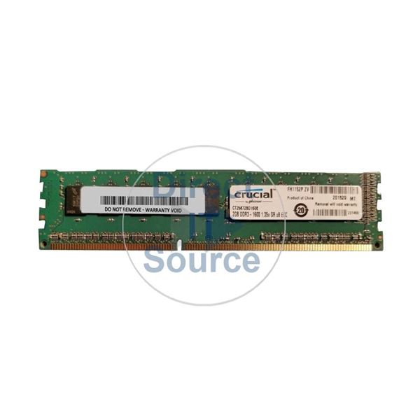 Crucial CT25672BD160B - 2GB DDR3 PC3-12800 ECC Unbuffered 240-Pins Memory
