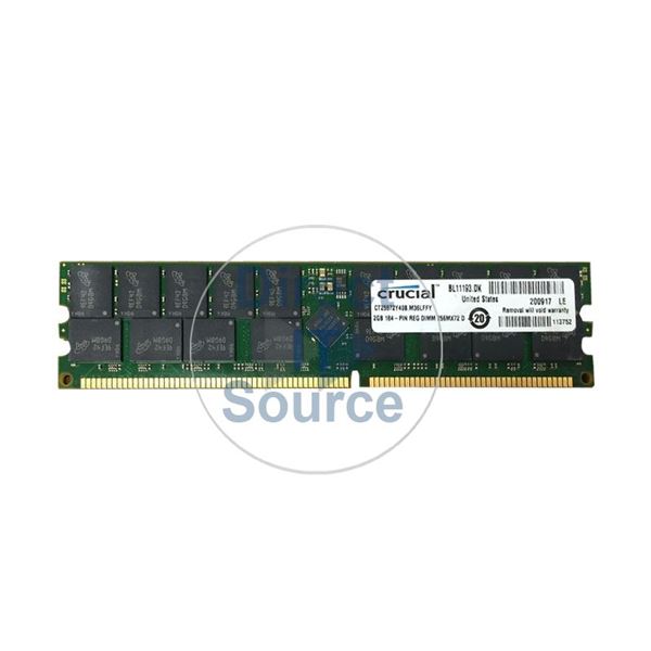 Crucial CT25672Y335.M36LFFY - 2GB DDR PC-2700 ECC Registered 184-Pins Memory