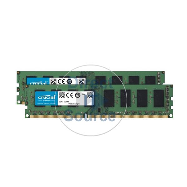 Crucial CT2K25664BD160B - 4GB 2x2GB DDR3 PC3-12800 Non-ECC Unbuffered 240-Pins Memory