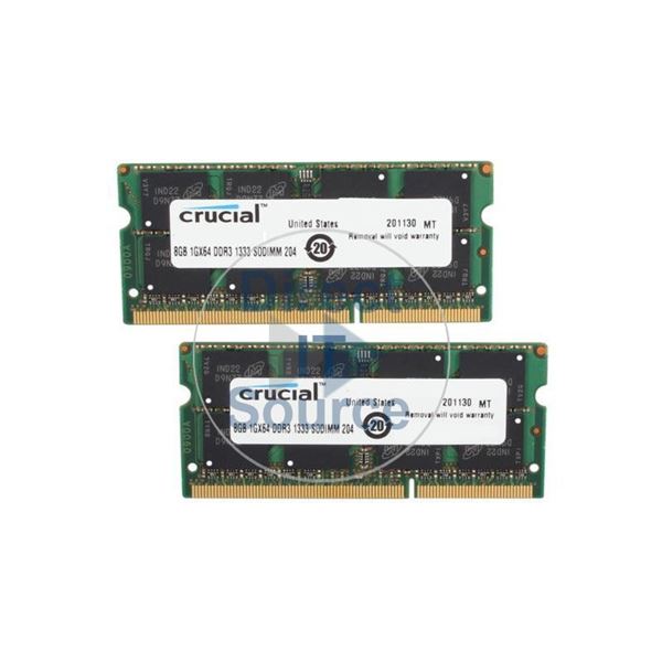 Crucial CT2KIT102464BF1339 - 16GB 2x8GB DDR3 PC3-10600 Non-ECC Unbuffered 204-Pins Memory