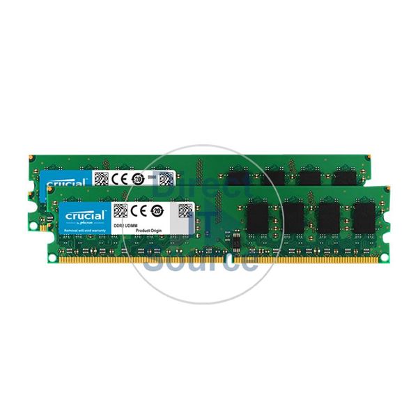 Crucial CT2KIT12864AA800 - 2GB 2x1GB DDR2 PC2-6400 Non-ECC Unbuffered Memory