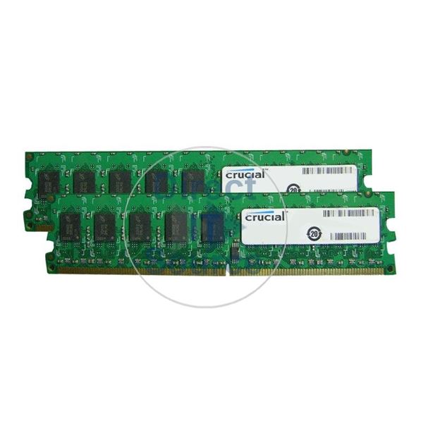 Crucial CT2KIT12872AA667 - 2GB 2x1GB DDR2 PC2-5300 ECC Unbuffered 240-Pins Memory