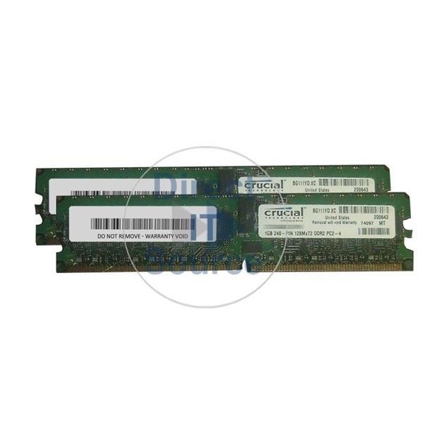 Crucial CT2KIT12872AB667SP - 2GB 2x1GB DDR2 PC2-5300 ECC Registered 240-Pins Memory