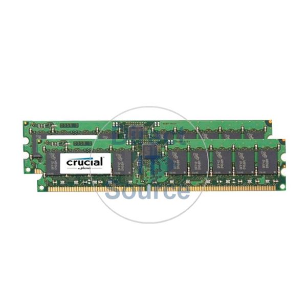 Crucial CT2KIT12872Y40B - 2GB 2x1GB DDR PC-3200 ECC Registered 184-Pins Memory