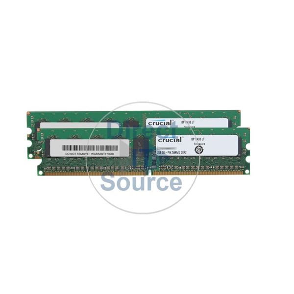 Crucial CT2KIT25672AA80E - 4GB 2x2GB DDR2 PC2-6400 ECC Unbuffered 240-Pins Memory