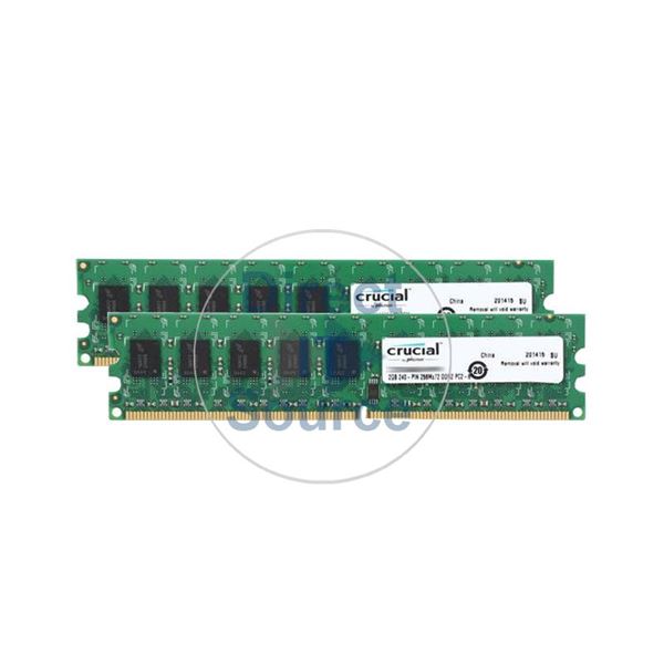 Crucial CT2KIT25672AA80EA - 4GB 2x2GB DDR2 PC2-6400 ECC Unbuffered Memory