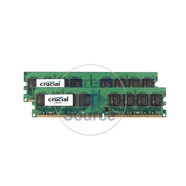 Crucial CT2KIT6464AA80E - 1GB 2x512MB DDR2 PC2-6400 240-Pins Memory