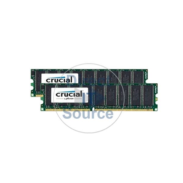 Crucial CT2KIT6472Z40B - 1GB 2x512MB DDR PC-3200 ECC Unbuffered 184-Pins Memory