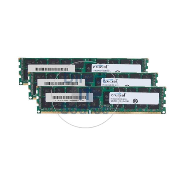 Crucial CT3K16G3ERSLD41339 - 48GB 3x16GB DDR3 PC3-10600 ECC Registered 240-Pins Memory