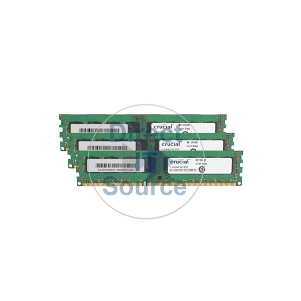 Crucial CT3KIT102464BA1339 - 24GB 3x8GB DDR3 PC3-10600 Non-ECC Unbuffered 240-Pins Memory