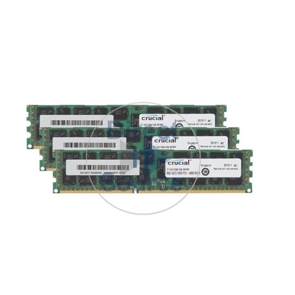 Crucial CT3KIT102472BB1339 - 24GB 3x8GB DDR3 PC3-10600 ECC Registered 240-Pins Memory