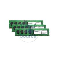 Crucial CT3KIT12864BA1067 - 3GB 3x1GB DDR3 PC3-8500 Non-ECC Unbuffered 240-Pins Memory