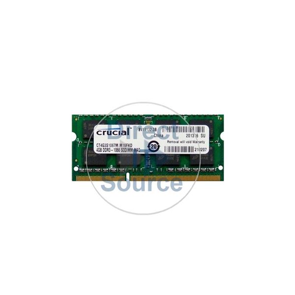 Crucial CT4G3S1067M.M16FKD - 4GB DDR3 PC3-8500 Non-ECC Unbuffered 204-Pins Memory