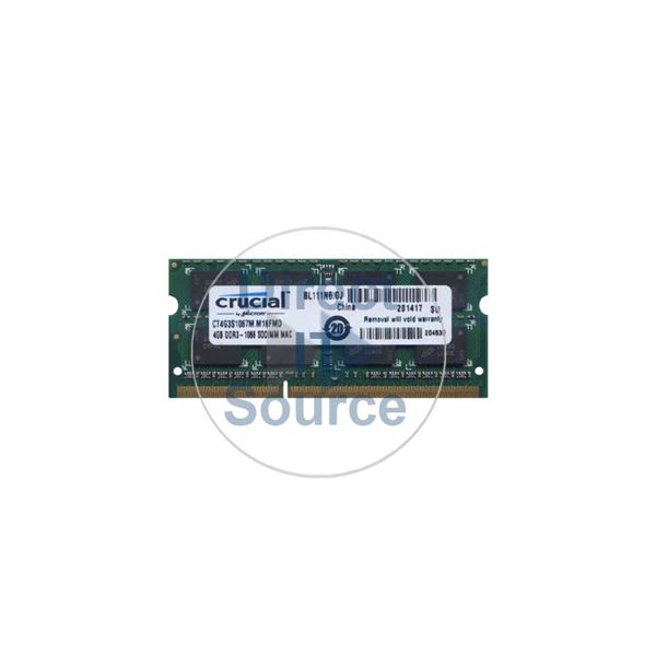 Crucial CT4G3S1067M.M16FMD - 4GB DDR3 PC3-8500 Non-ECC Unbuffered 204-Pins Memory