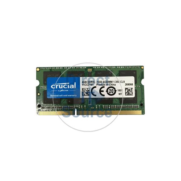 Crucial CT4G3S1339M - 4GB DDR3 PC3-10600 Non-ECC Unbuffered 204-Pins Memory