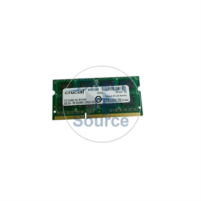Crucial CT51264BC1067.M16FKR - 4GB DDR3 PC3-8500 204-Pins Memory