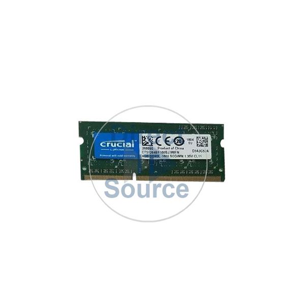 Crucial CT51264BF160BJ.M8FN - 4GB DDR3 PC3-12800 Non-ECC Unbuffered 204-Pins Memory
